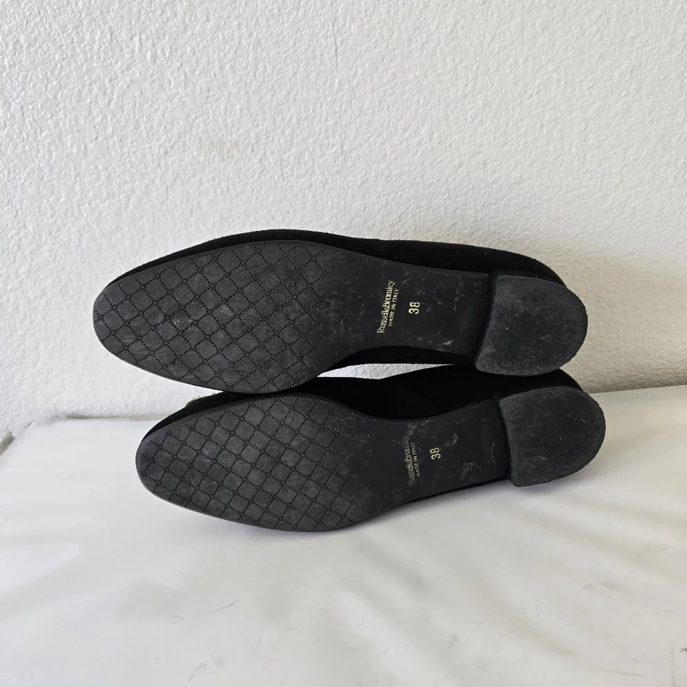 Russell & Bromley Black Suede‎ Leather Low Heel Flats Made in Italy size 38 or 8 - Picture 13 of 16